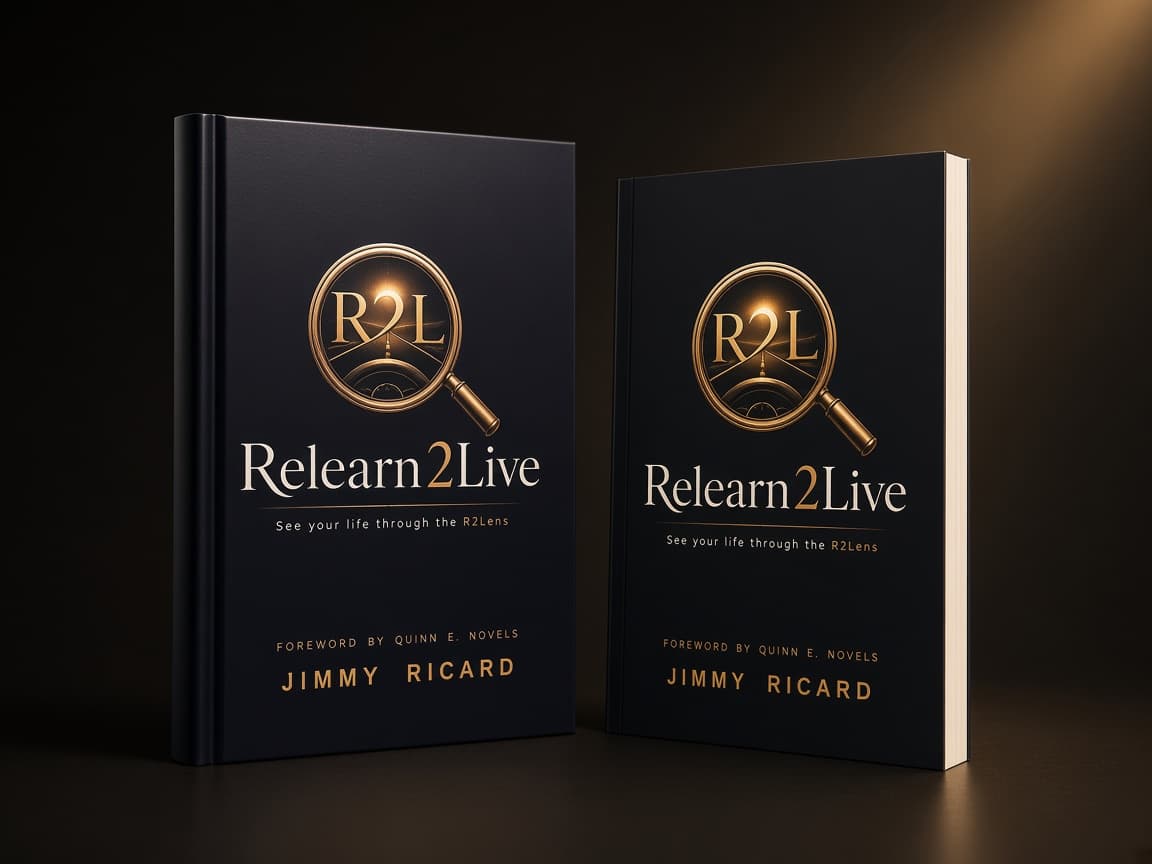 Hardcover and paperback copies of Relearn2Live by Jimmy Ricard